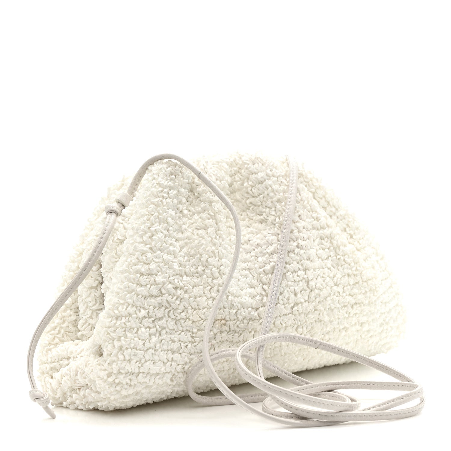 Bottega Veneta Boucle Curly Raffia The Mini Pouch White Chalk 5 of 25