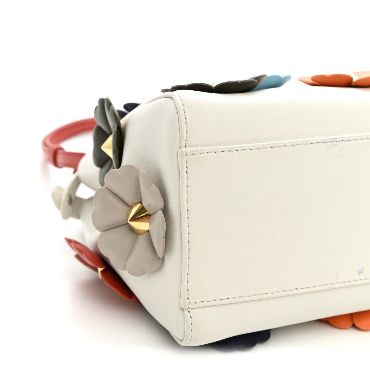 Nappa Flowerland Mini Peekaboo Iconic Satchel White Ice Multicolor