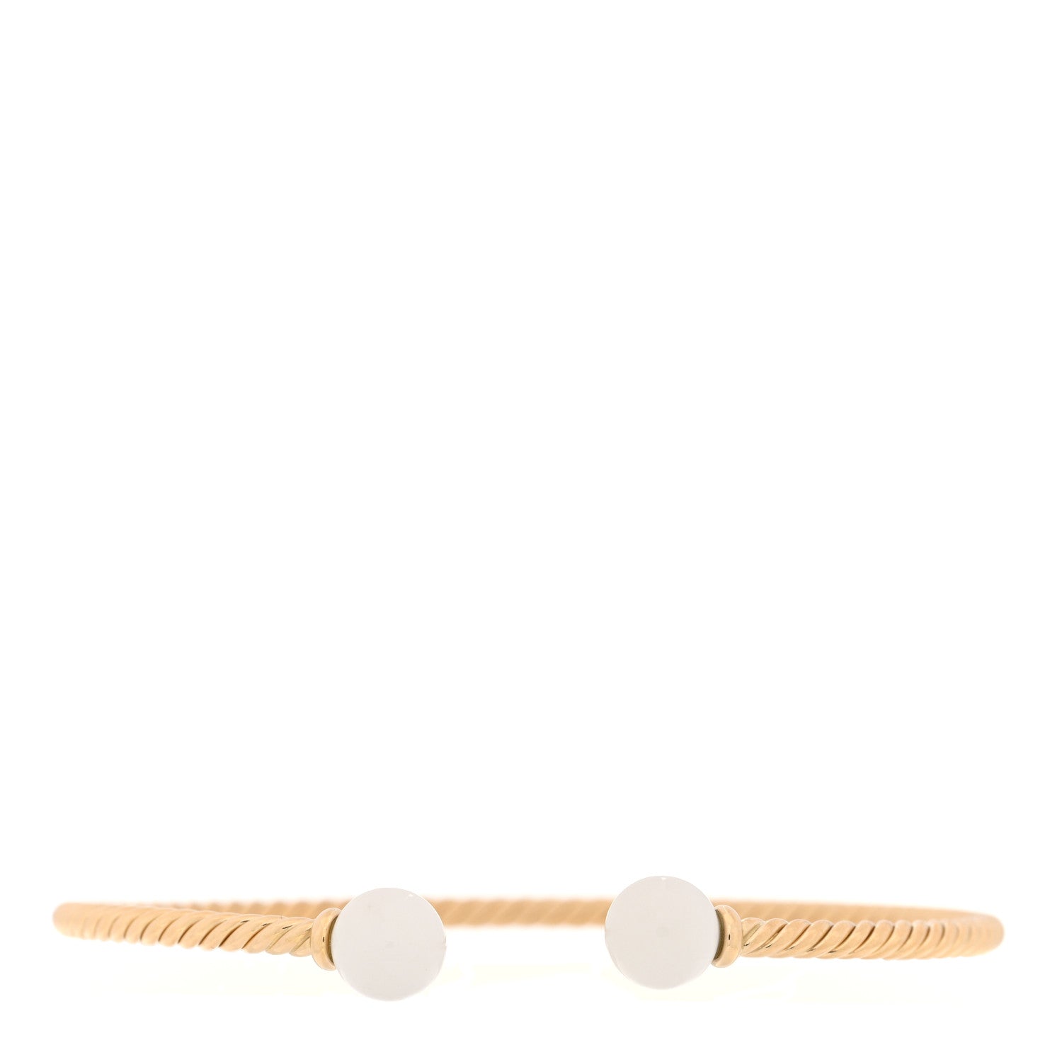 David Yurman 18K Yellow Gold White Onyx 7mm Solari Bracelet 1 of 3