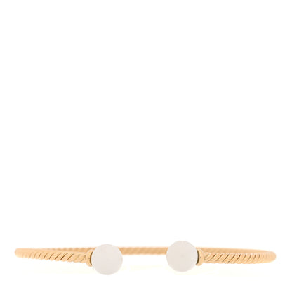 David Yurman 18K Yellow Gold White Onyx 7mm Solari Bracelet 1 of 3