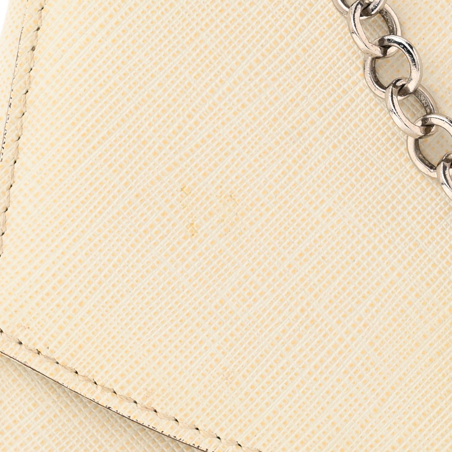 Saffiano Gancio Chain Flap White