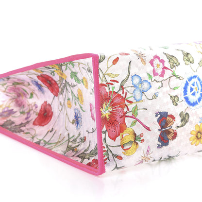 Gucci Calfskin Textured Vinyl Print Flora Tote Fluorescent Fuchsia 8 of 9