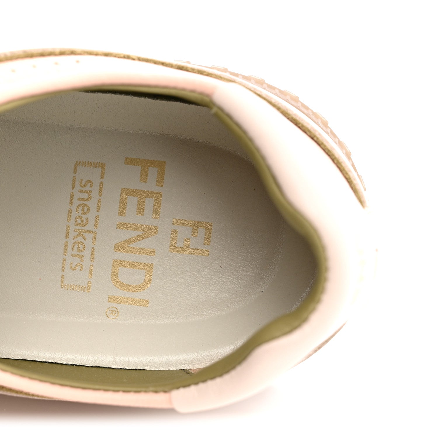 Fendi Crosta Mix Vitello Womens Fendi Flair Sneakers 37 Blush Baby Pink Linen 8 of 10