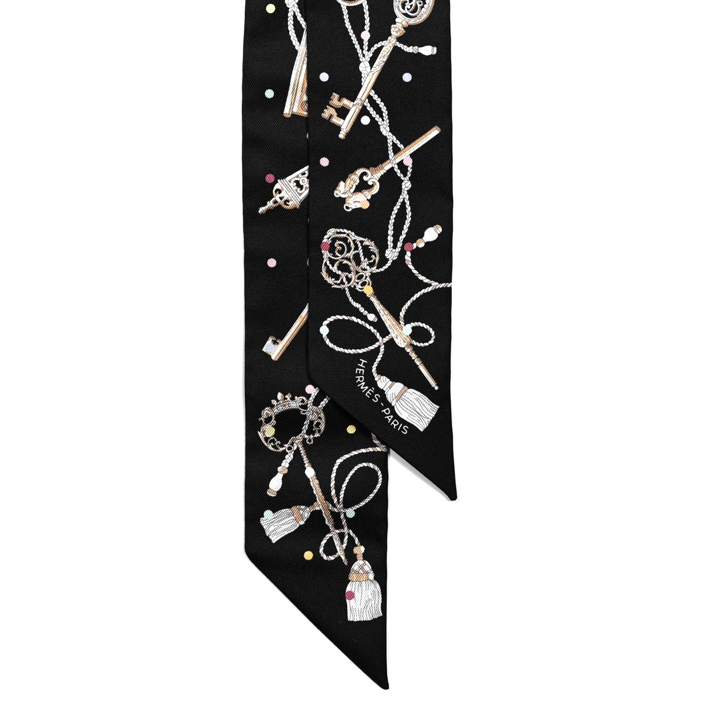 Silk Les Cles A Pois Twilly Black Beige Rose Multicolor