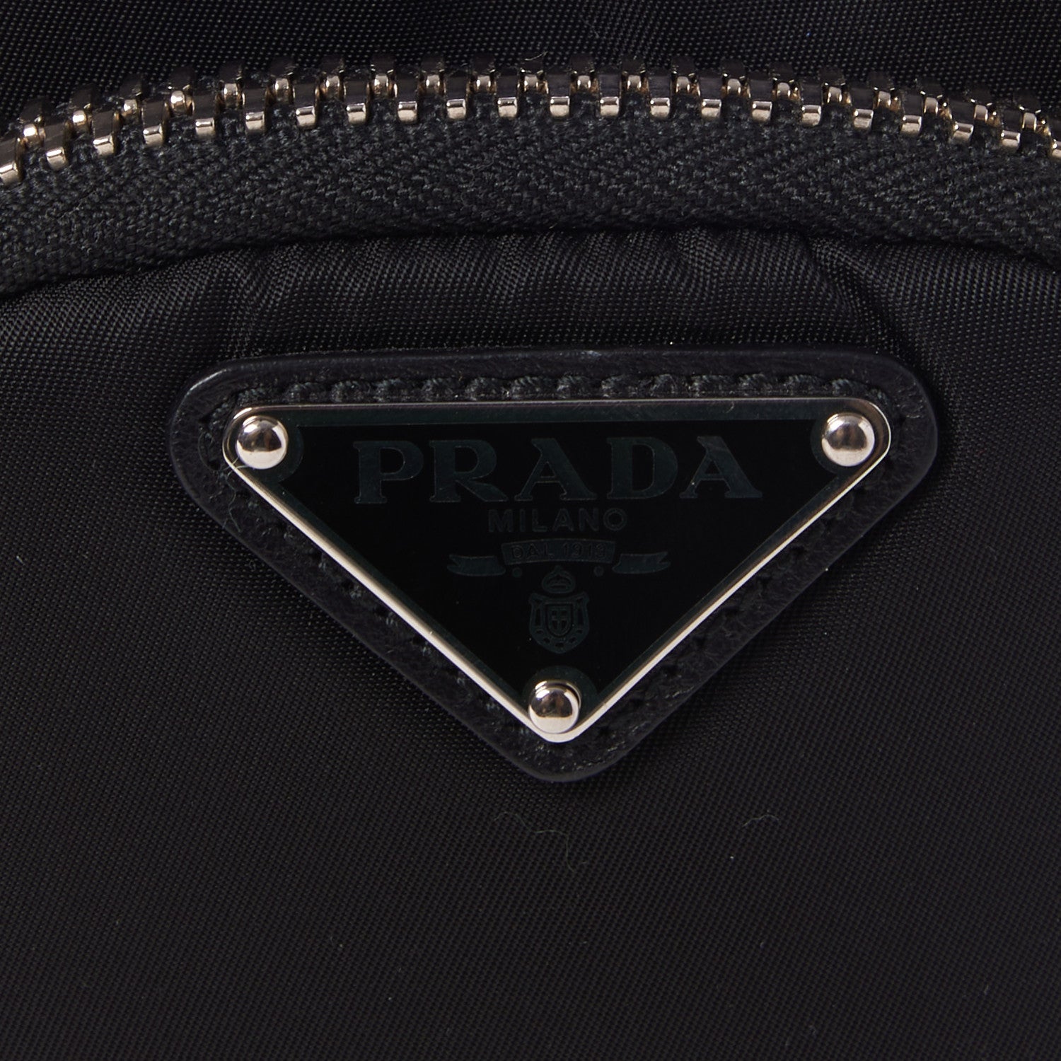 Prada Tessuto Nylon Pocket Small Wristlet Pouch Black Fuoco 4 of 7