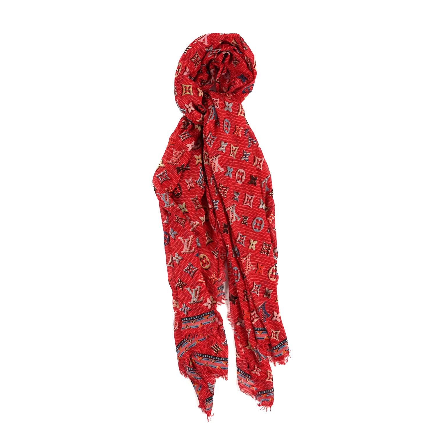 Louis Vuitton Silk Pop Monogram Stole Flamingo 1 of 4