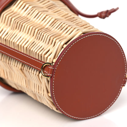 Jacquemus Wicker Calfskin Le Panier Seau Bucket Bag Brown 7 of 8