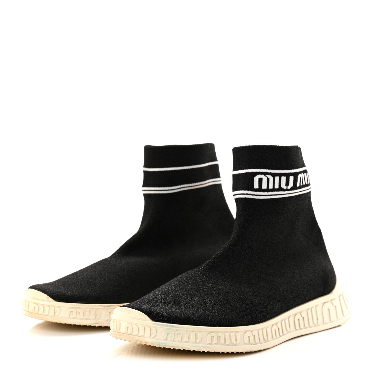 Miu Miu Technical Fabric Womens Sock Sneakers 40 Black 4 of 9