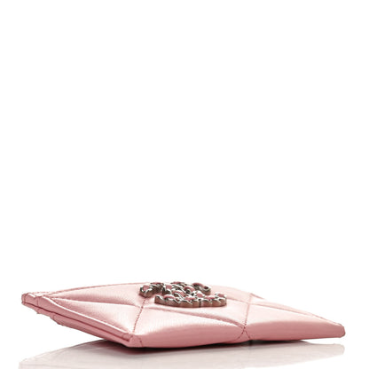 Chanel Lambskin Quilted Chanel 19 Card Holder Light Pink 4 of 12