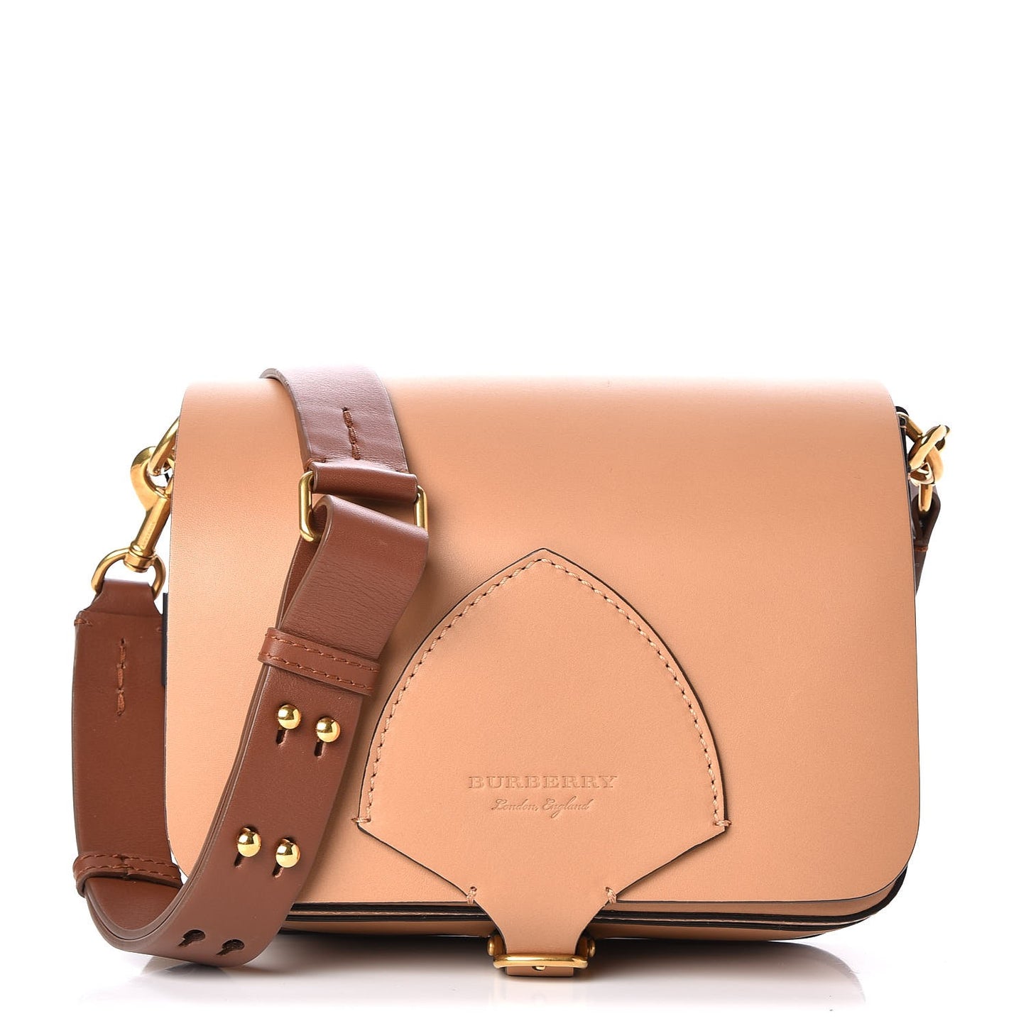 Calfskin Square Satchel Camel