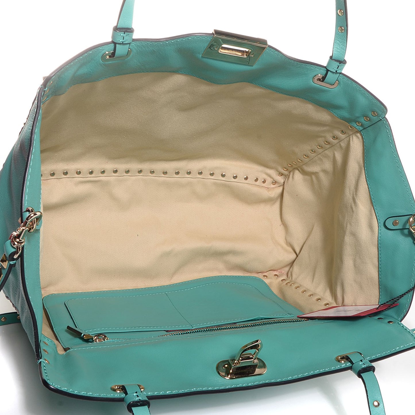 Vitello Medium Rockstud Tote Colibri