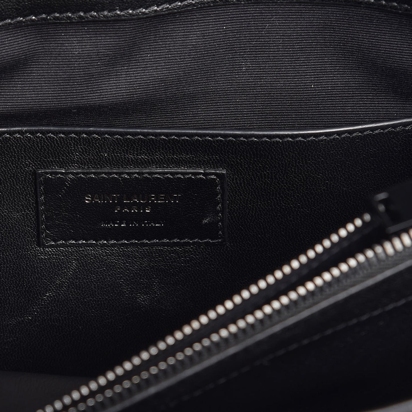 Sheepskin Matelasse Chevron Monogram Large College Satchel Black