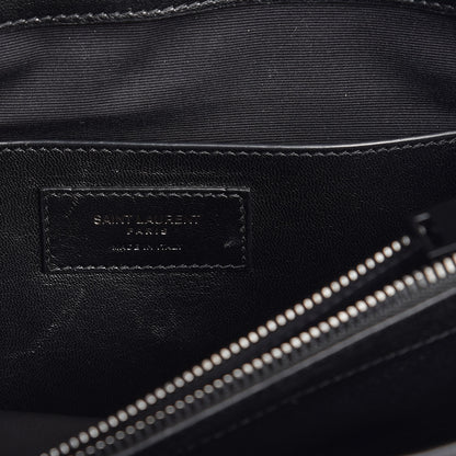Saint Laurent Sheepskin Matelasse Chevron Monogram Large College Satchel Black 9 of 10