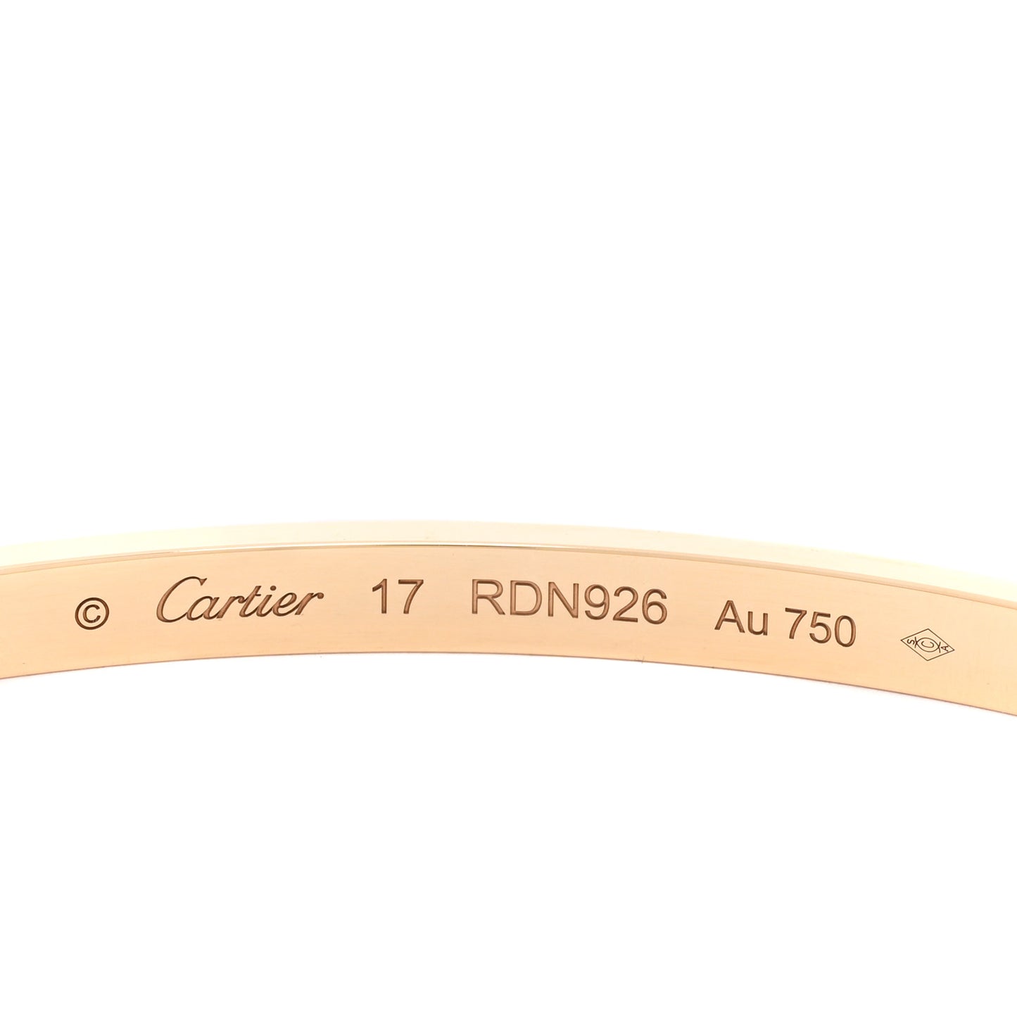 18K Yellow Gold Small LOVE Bracelet 17