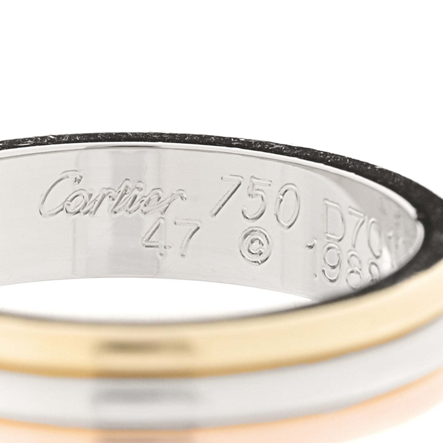 Cartier 18K Yellow Gold 3.8mm Trinity Wedding Band Ring 47 4 4 of 4