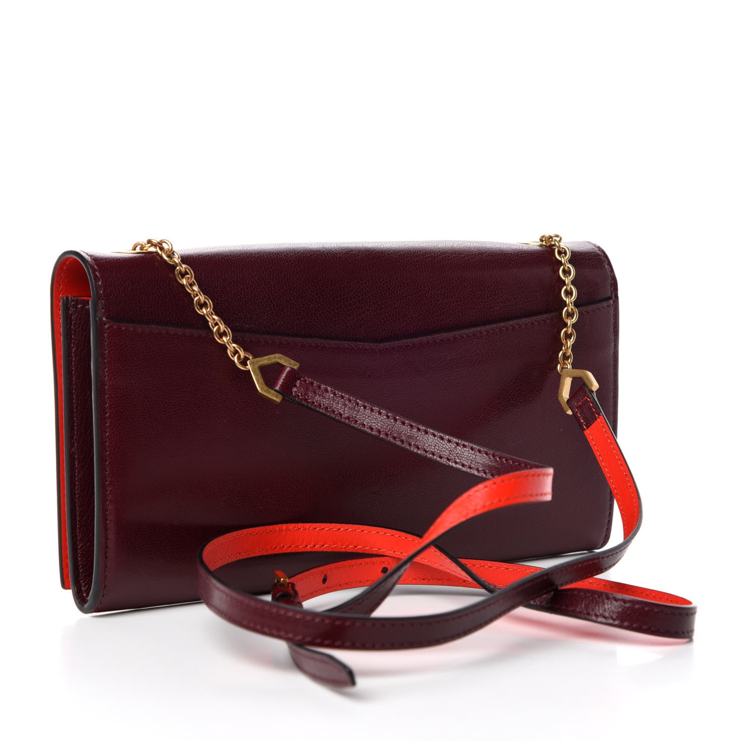 Givenchy Goatskin Edge Chain Wallet Aubergine 3 of 12