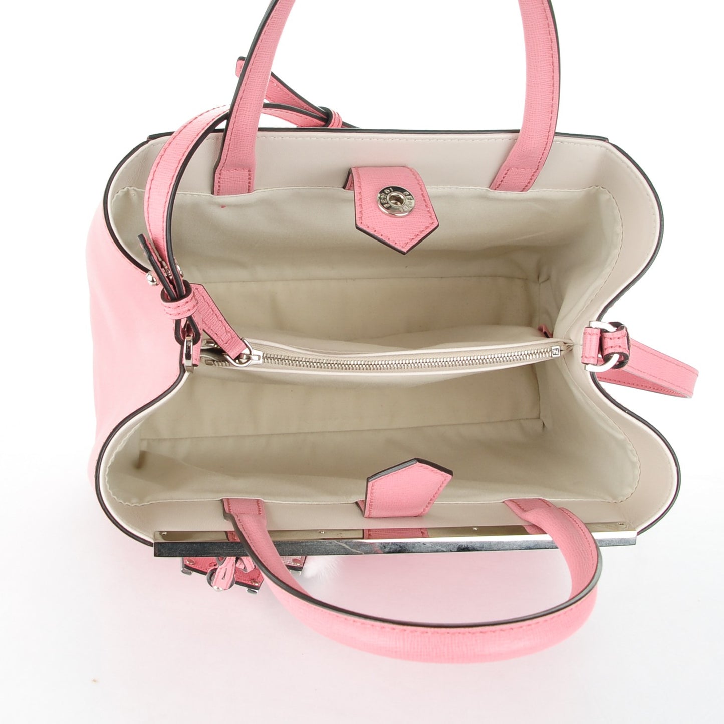 Vitello Elite Flamingo Mink Monster Charm Petite 2Jours Tote Pink Multicolor