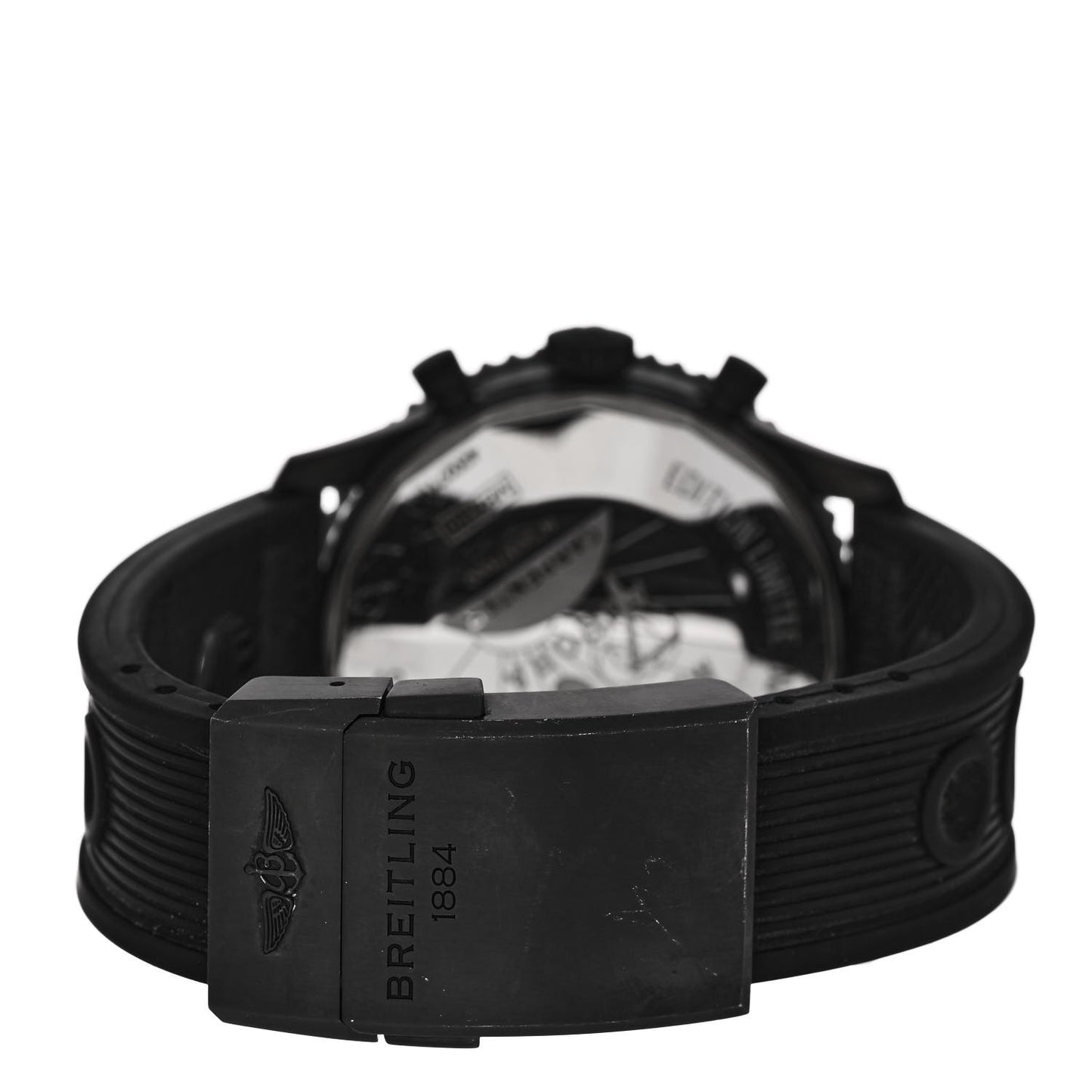 Black Steel Rubber 43mm Navitimer Cosmonaute Limited Edition Chronograph Manual Winding Watch Black MB0210B6