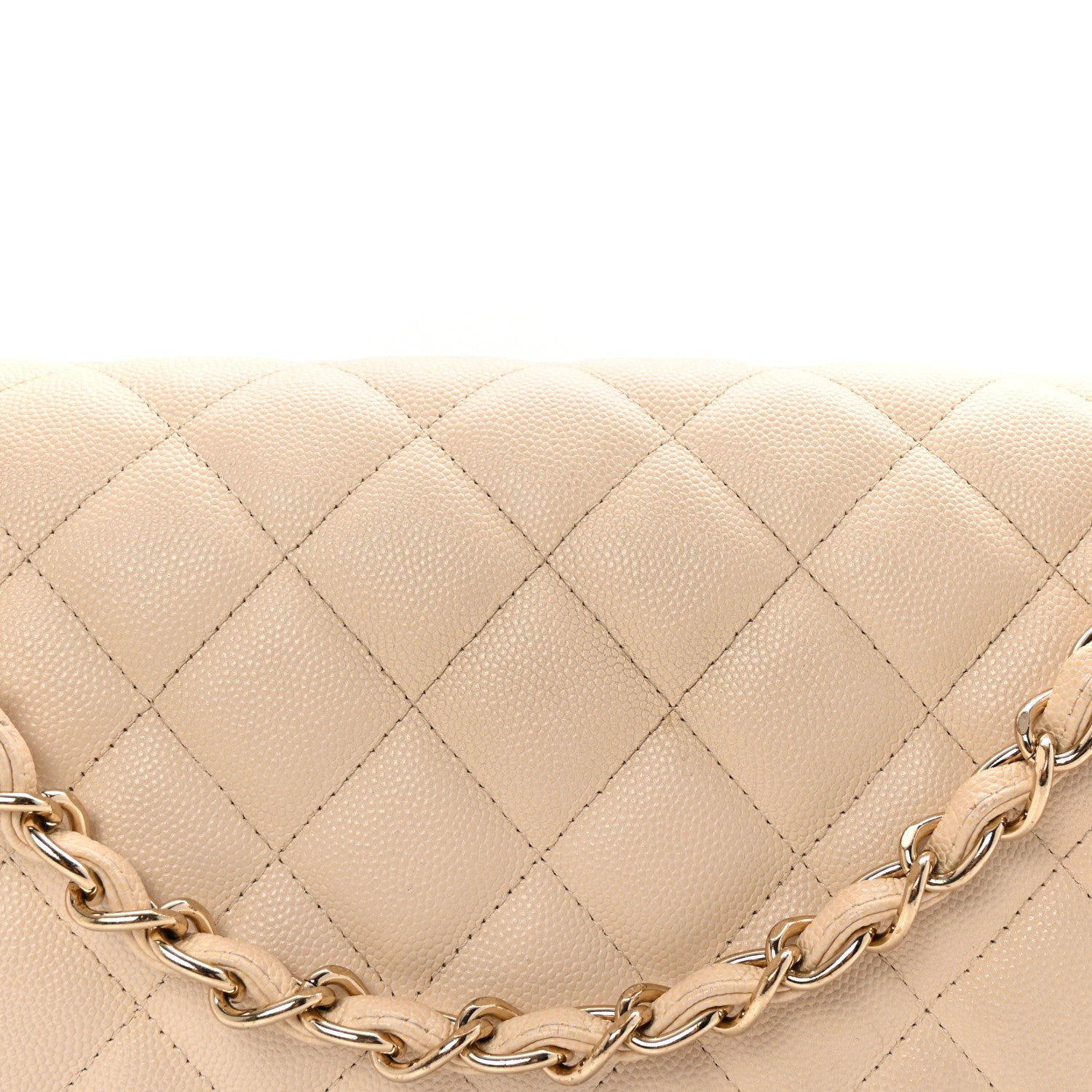 Chanel Caviar Quilted Jumbo Double Flap Light Beige 8 of 10