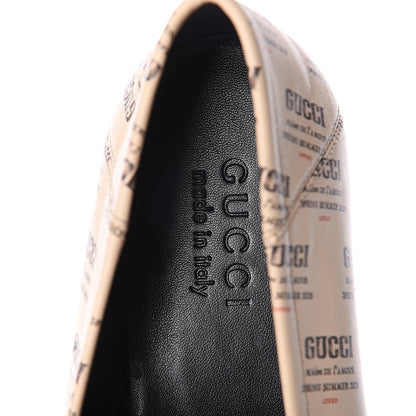 Gucci Calfskin Stamp Print Mens Brixton Horsebit Loafers 5.5 Soy 5 of 7