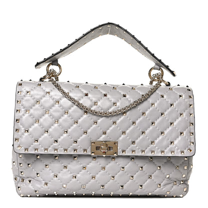 Valentino Garavani Nappa Large Rockstud Spike Shoulder Bag Pastel Grey 1 of 9
