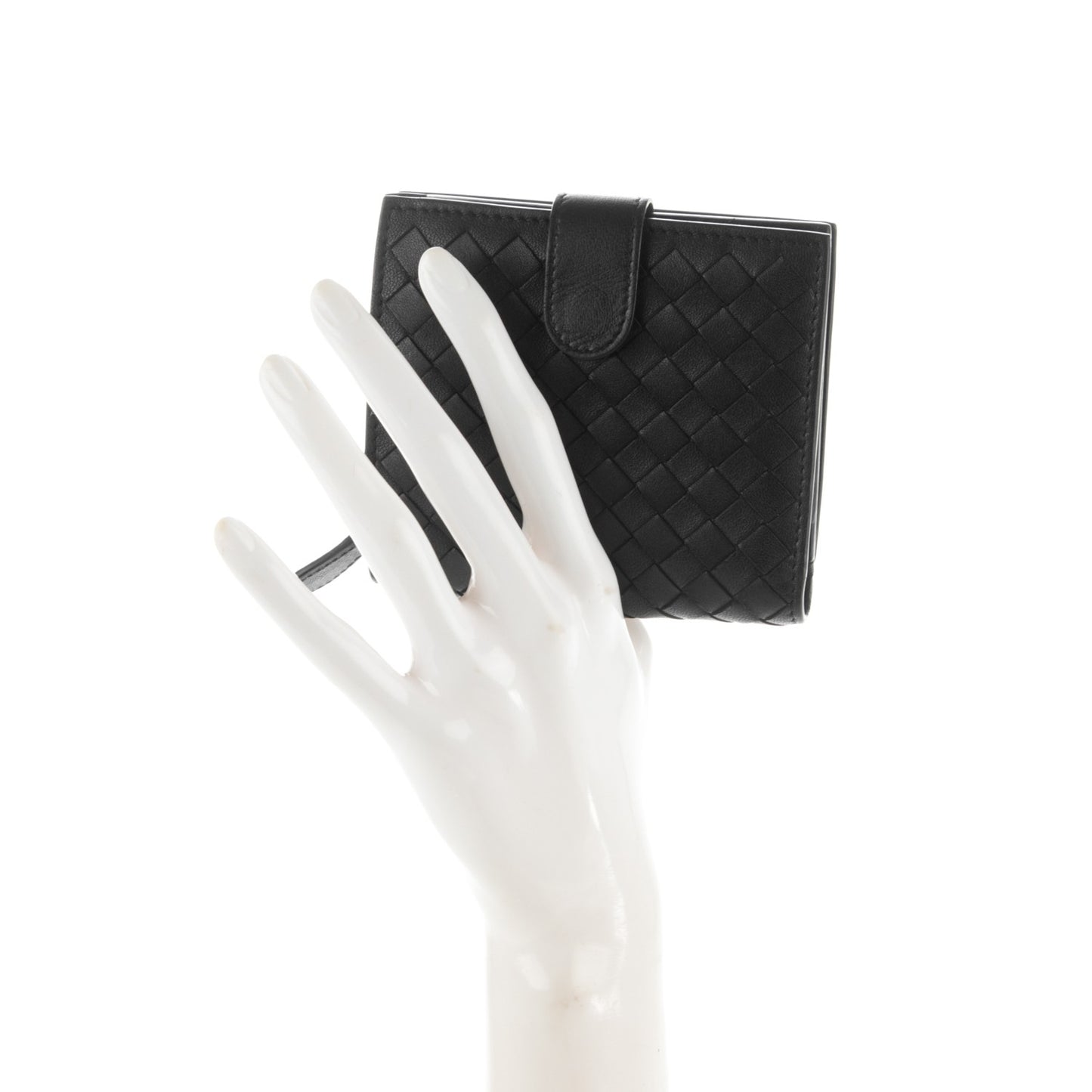 Nappa Intrecciato French Flap Wallet Nero Black