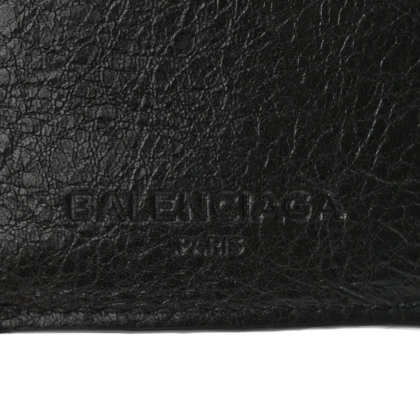 Agneau Arena Classic Silver Hardware Mini Wallet Black
