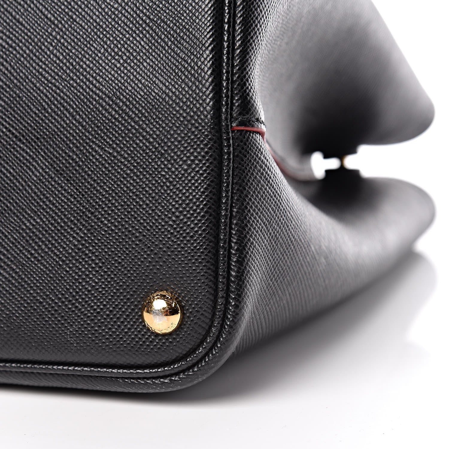 Prada Saffiano Cuir Large Double Bag Black Fuoco 21 of 21