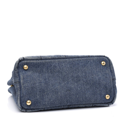 Prada Denim Logo Tote Avio 3 of 8