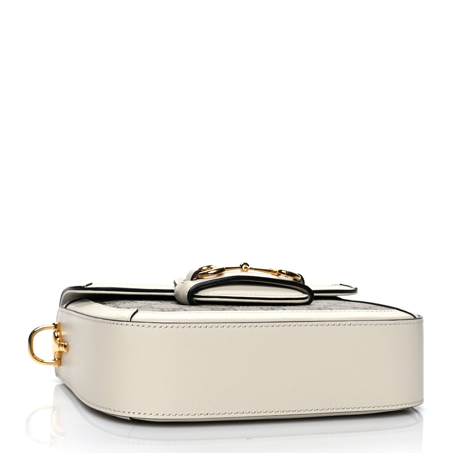 GG Supreme Monogram Web Mini Horsebit 1955 Shoulder Bag Beige Mystic White