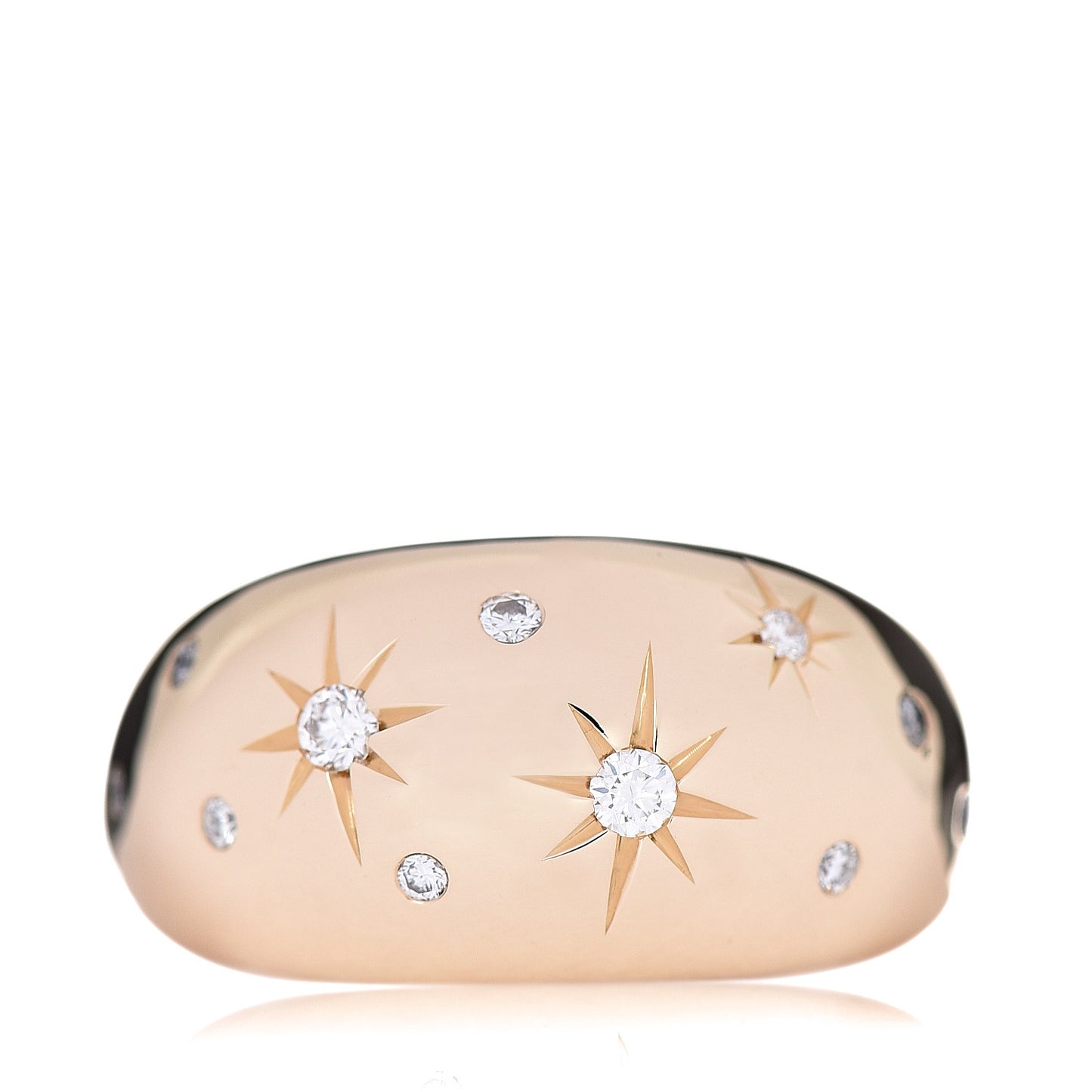 18K Yellow Gold Diamond 11mm Pure Form Ring 54 7