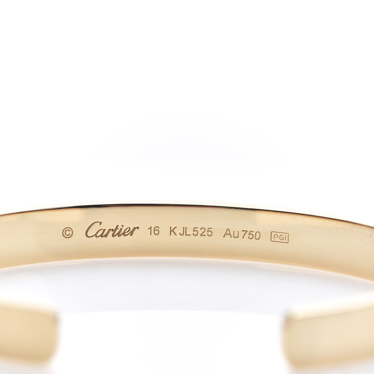 18K Yellow Gold LOVE Cuff Bracelet 16