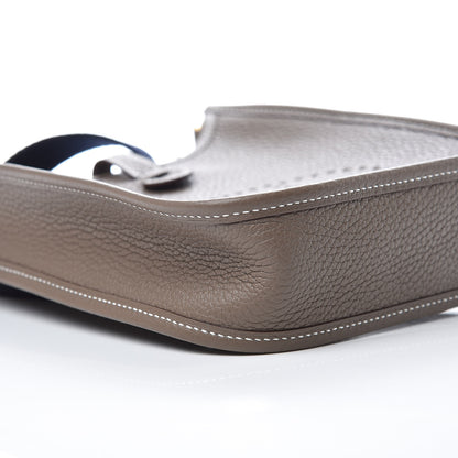 Hermes Taurillon Clemence Amazone Evelyne TPM Etoupe Bleu Indigo 8 of 10