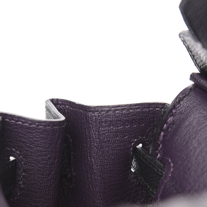 Hermes Epsom Horseshoe Birkin 25 Black Raisin 6 of 9