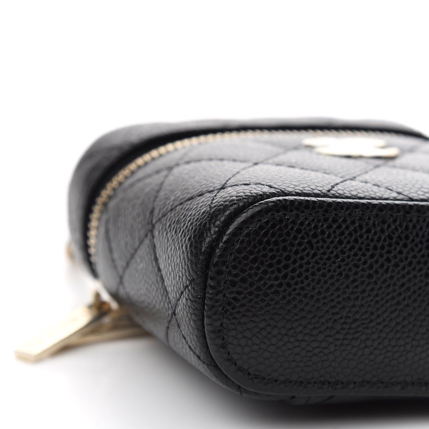 Chanel Caviar Quilted Small Handle With Care Vanity Case With Chain Black 8 of 9