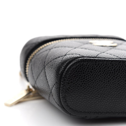 Chanel Caviar Quilted Small Handle With Care Vanity Case With Chain Black 8 of 9