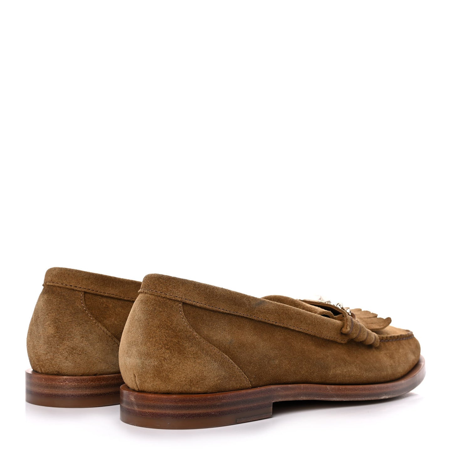 Suede Star Chain Penny Loafers 43 Tan