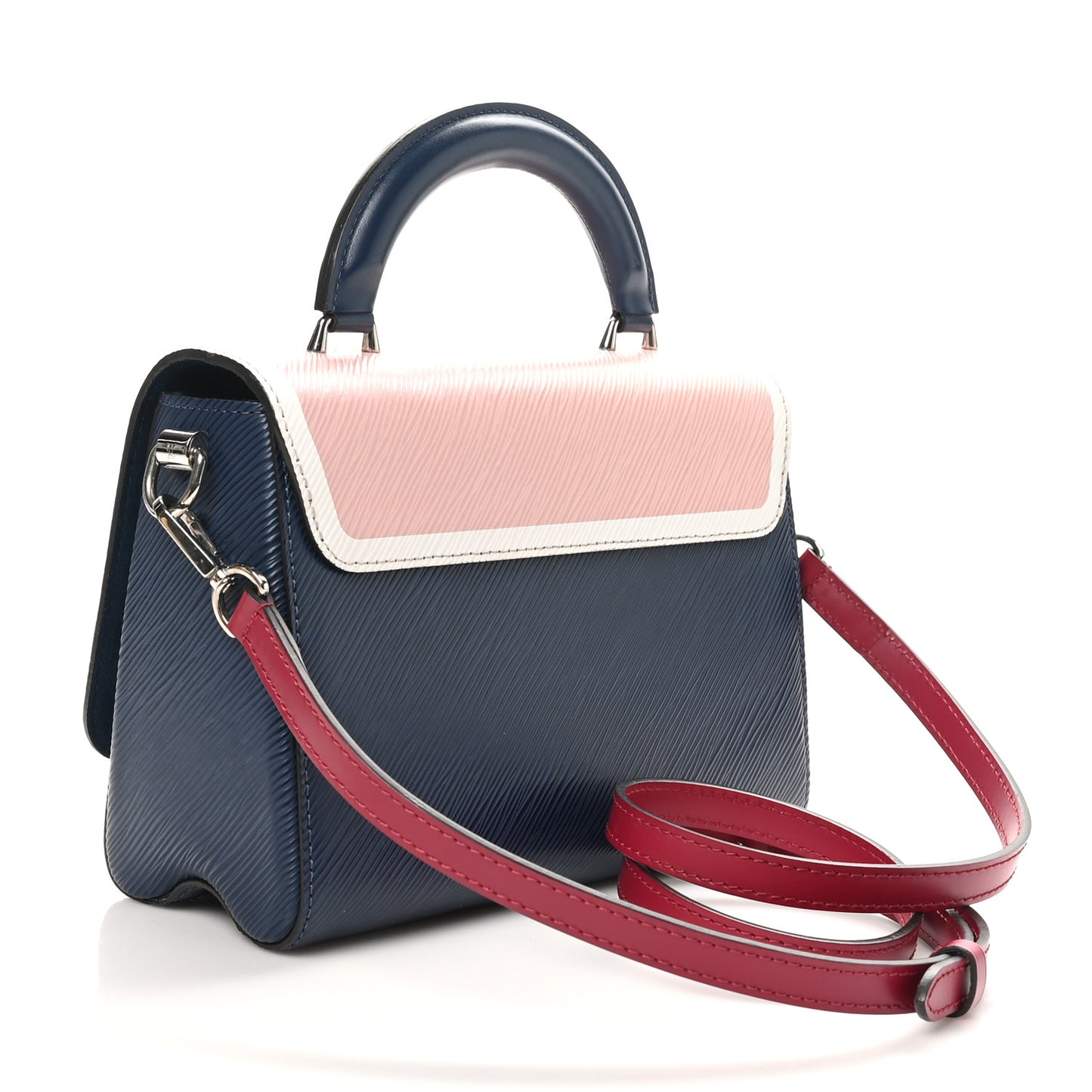 Epi Peace Twist Shoulder Bag MM Navy Rose Ballerine