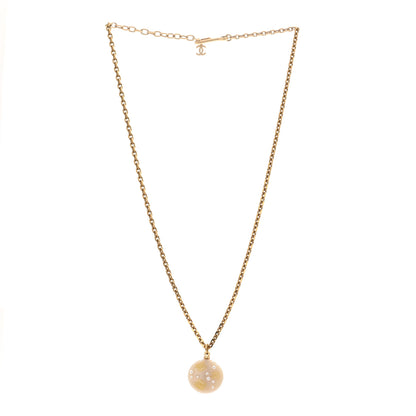 Chanel Resin Pearl CC Necklace Gold White 3 of 7
