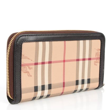 Burberry Haymarket Check Large Ziggy Zip Around Wallet Chocolate 2 of 9