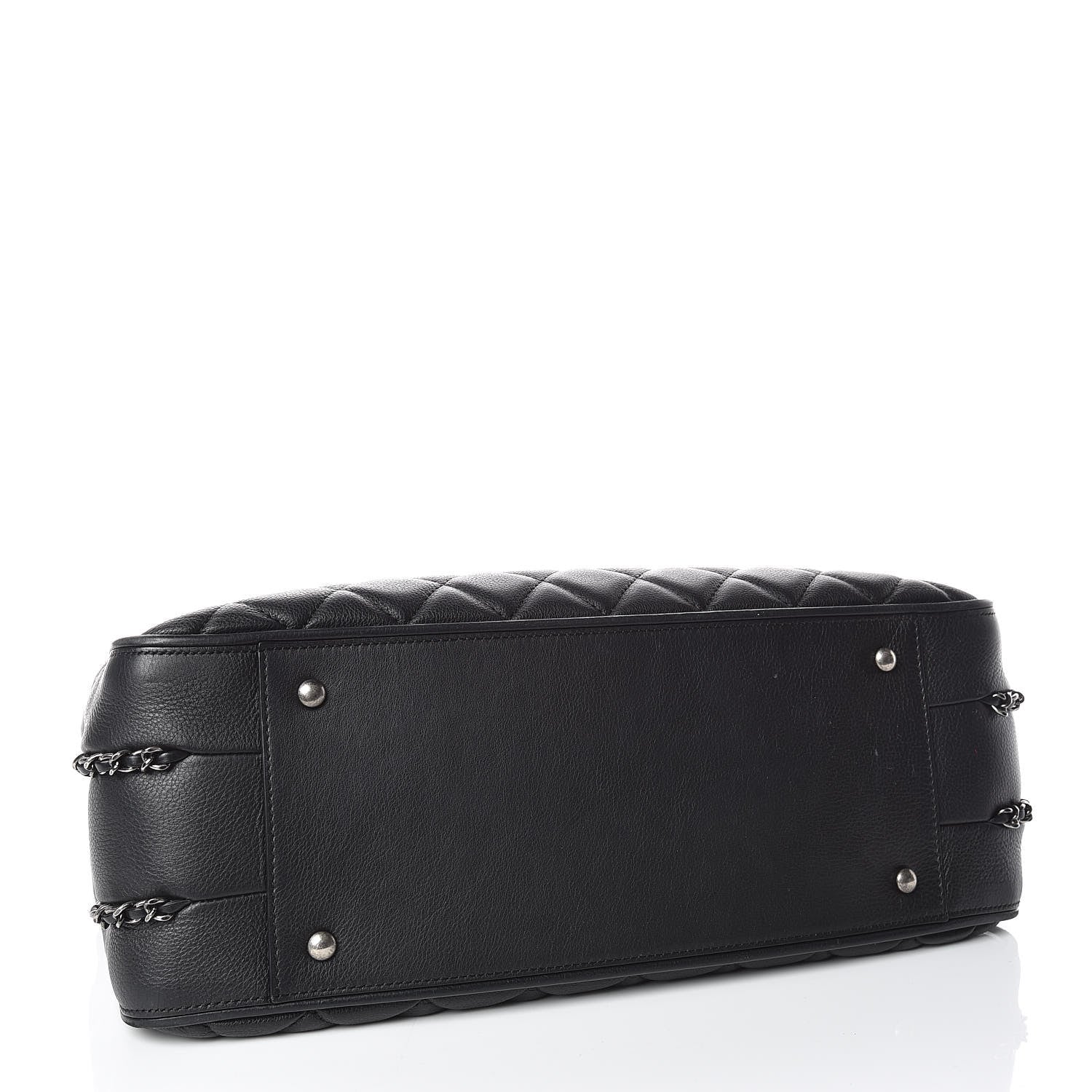 Chanel Calfskin Quilted Frame In Chain Tote Black 4 of 10