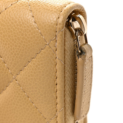 Chanel Caviar Quilted Zip Around Coin Purse Yellow 8 of 9