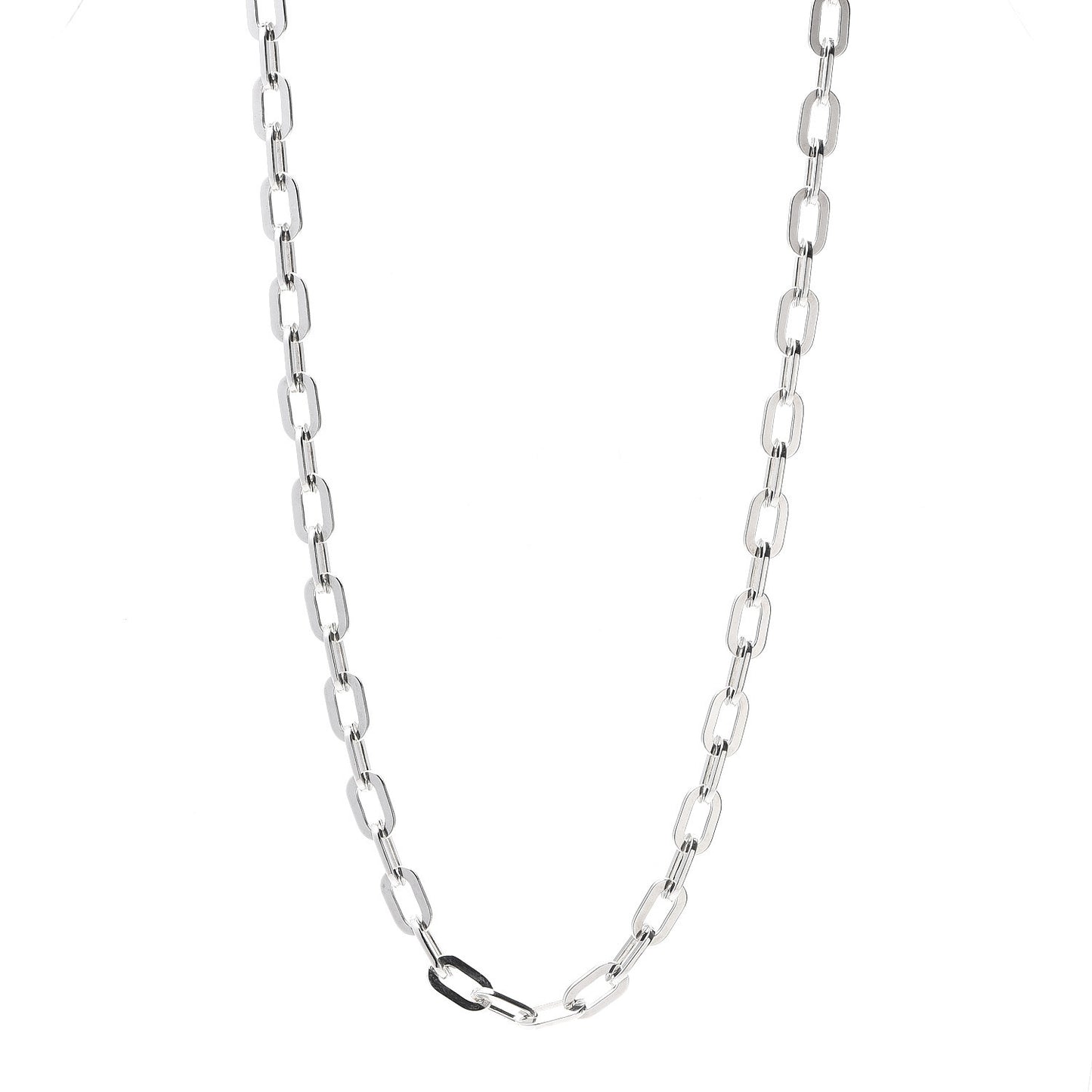 Sterling Silver Flat Link Chain Necklace