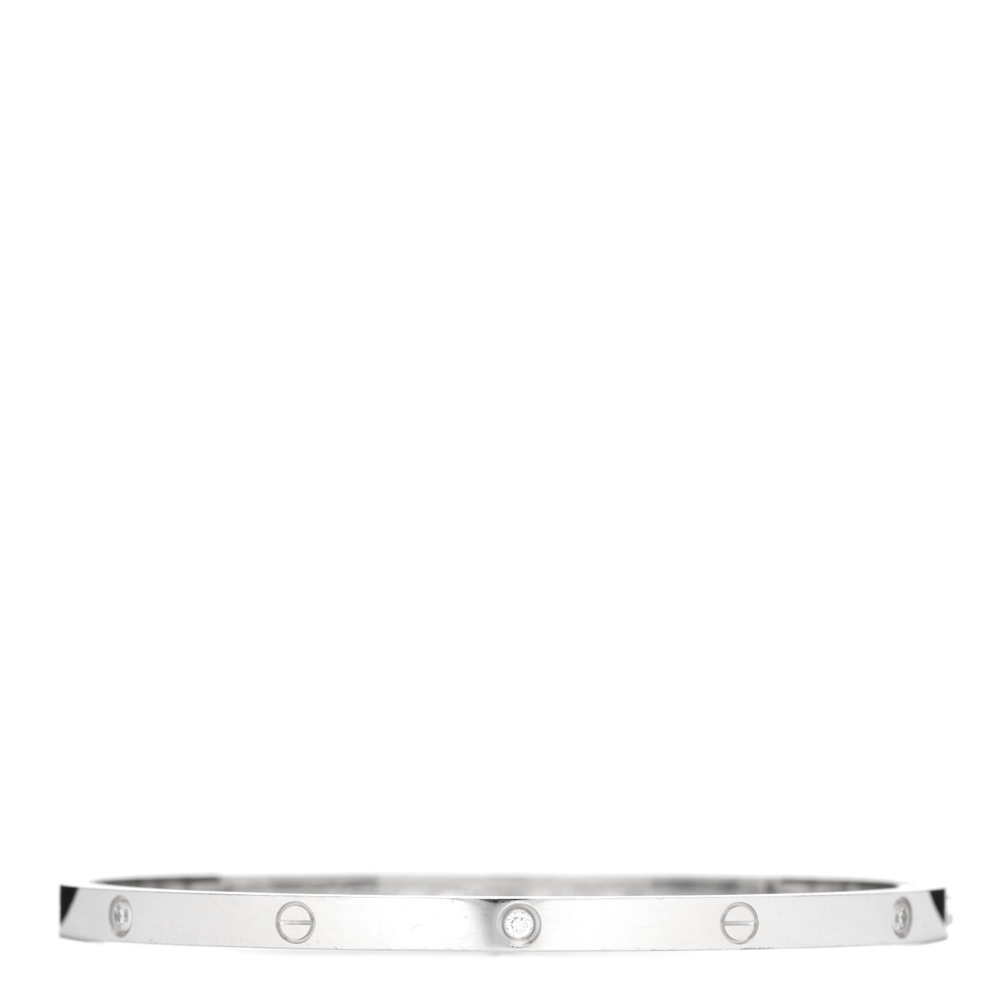 18K White Gold 6 Diamond Small LOVE Bracelet 18