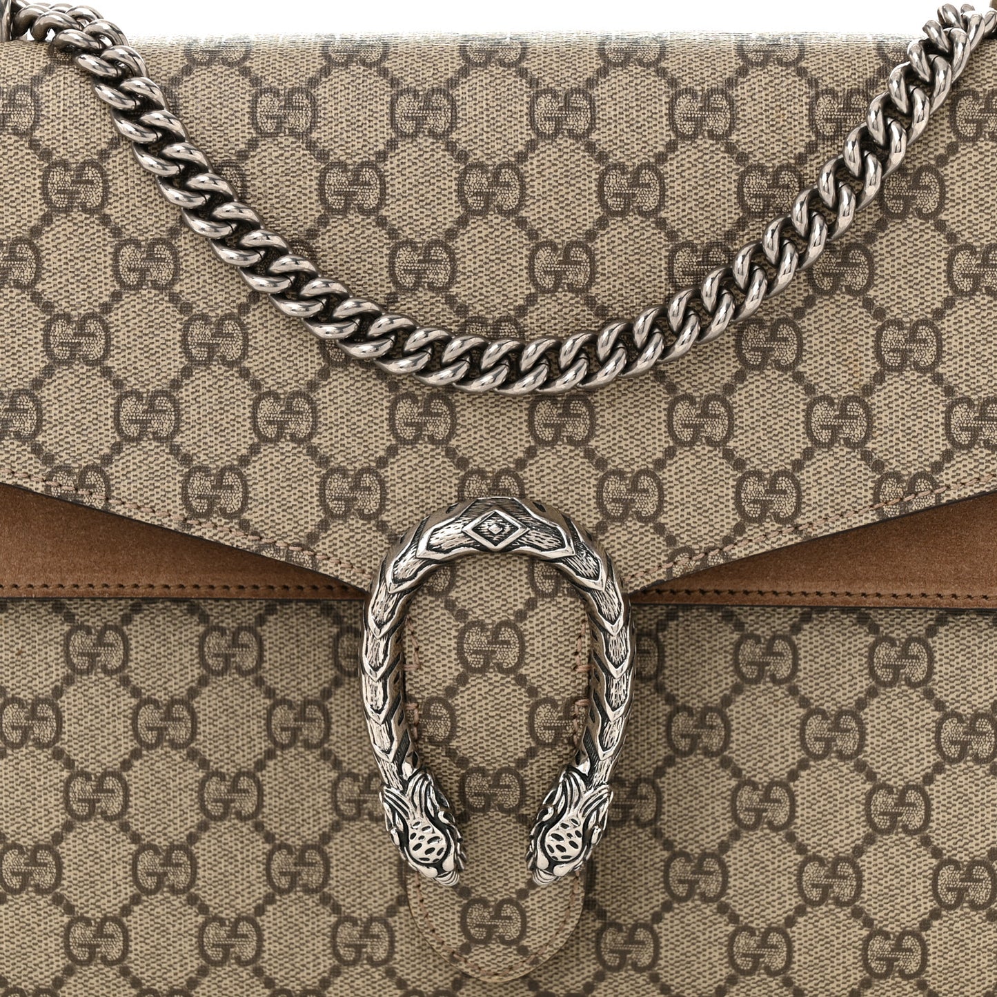 GG Supreme Monogram Medium Dionysus Shoulder Bag Taupe