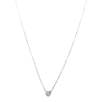 Cartier 18K White Gold Diamond D'Amour Heart Pendant Necklace 1 of 7