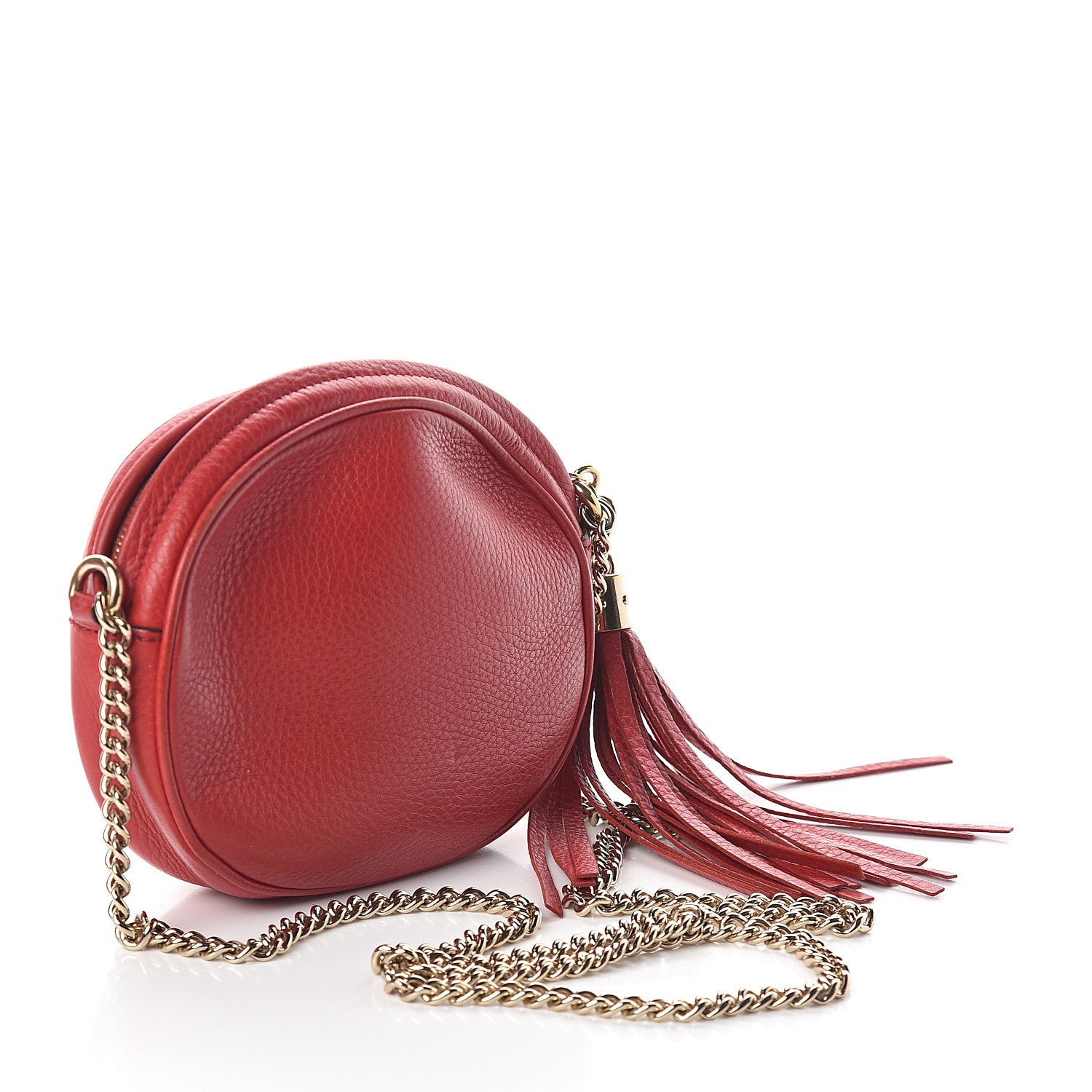 Gucci Pebbled Calfskin Mini Soho Chain Bag Tabasco Red 2 of 7