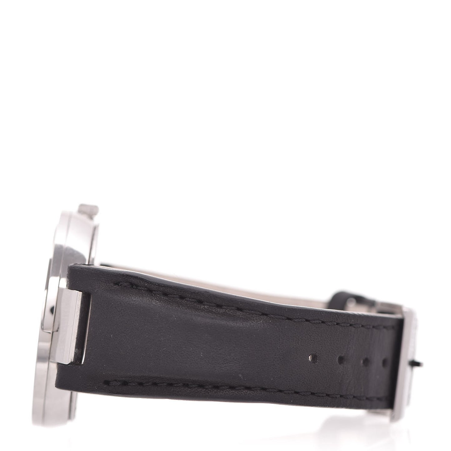 Stainless Steel Calfskin 37mm Interlocking G Quartz Watch Black