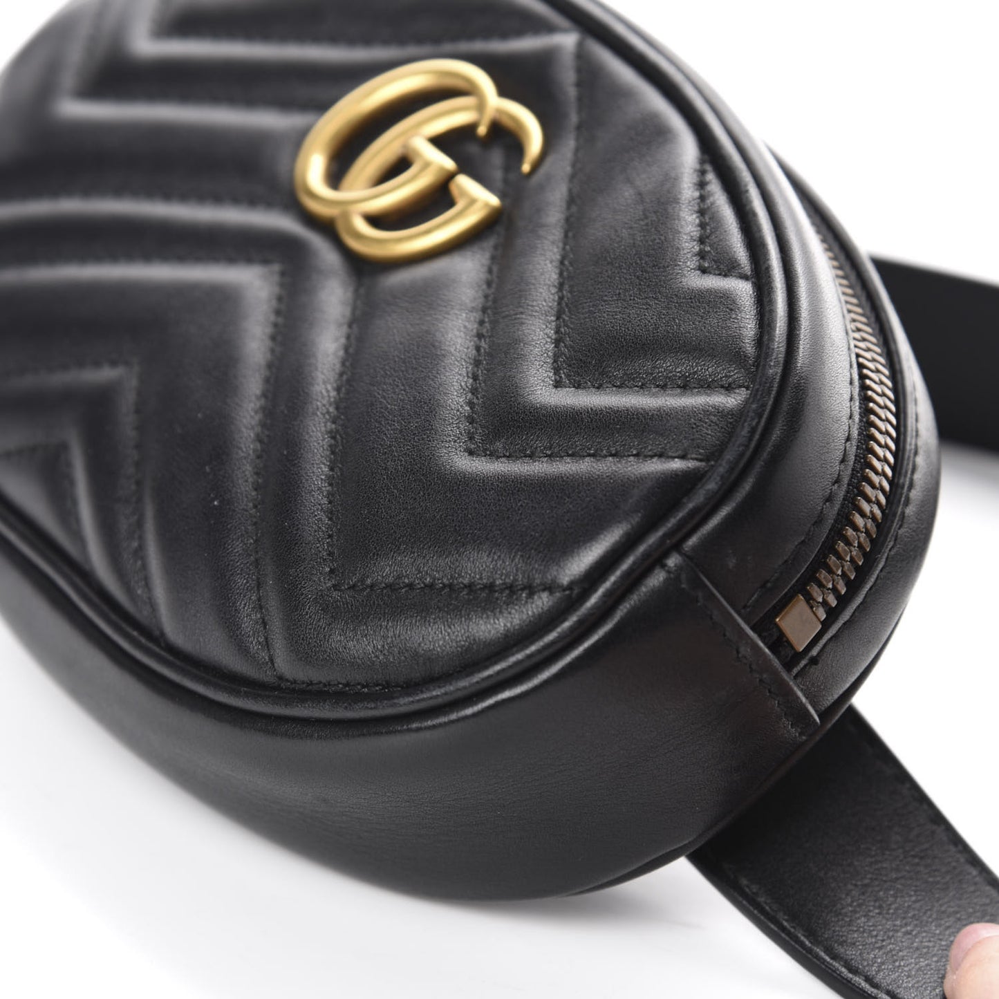 Calfskin Matelasse GG Marmont Belt Bag 85 34 Black