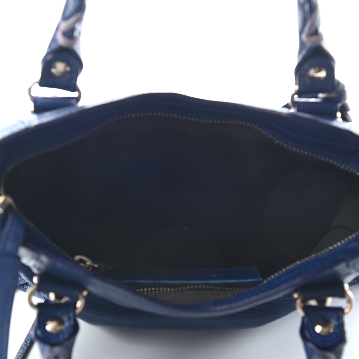 Balenciaga Chevre Gold Metallic Edge Hardware Mini City Bleu Roi 4 of 9